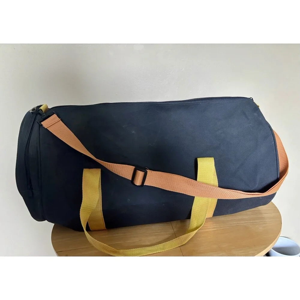 VTG Ariat Large Heavy Duty Duffle Bag Canvas Strap Shield Logo Western Gear Bag